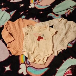 Cloud Island Peach, Cream, and White Bodysuits Set